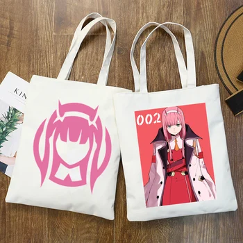 Darling In The Franxx Zero TWO Хентай Японское Аниме Сумки для покупок с графическим мультяшным принтом, модная повседневная сумка для девочек, ручная сумка Pacakge