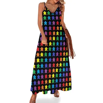 Meeple Rainbow Настольное платье Pride без рукавов женское платье для выпускного вечера женские длинные платья