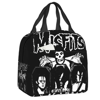Ланч-бокс с черепом Misfits, женский термохолодильник для панк-рок музыки, сумка для ланча с изоляцией для еды, школьники, студенческие сумки для пикника
